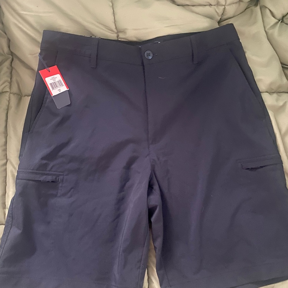 Chaps Dark Blue Flat Front Shorts